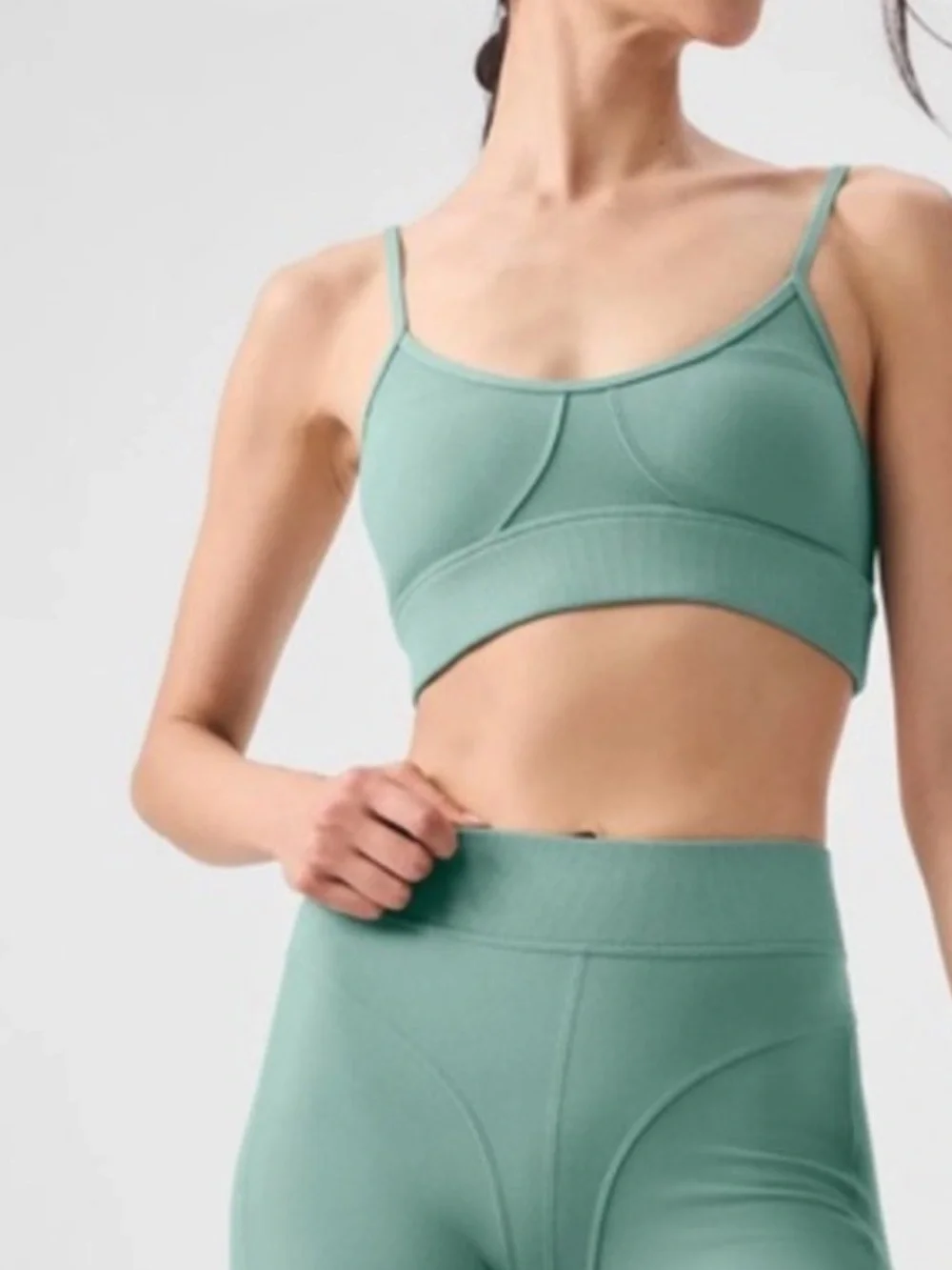 ALO Yoga Mint Green Seamless Sports Bralette & High-Waist Leggings